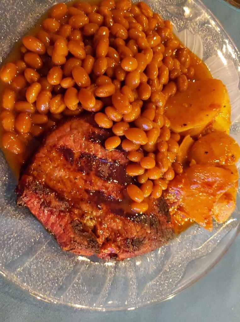 steak beans and spuds