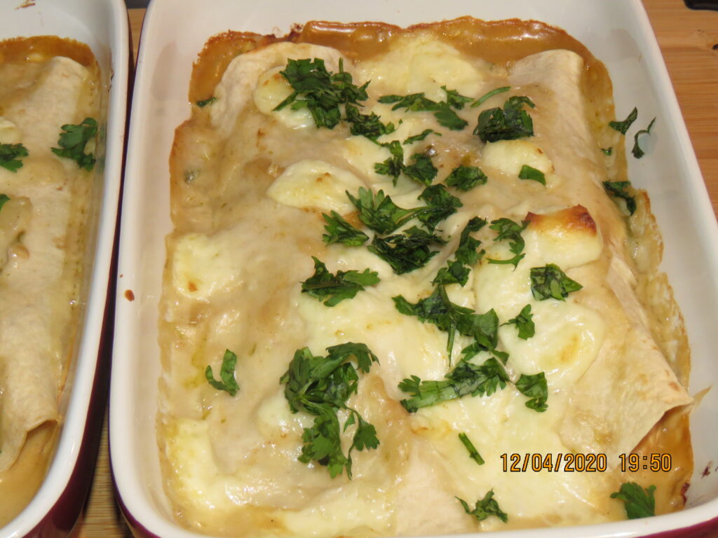 white bean chicken enchilada