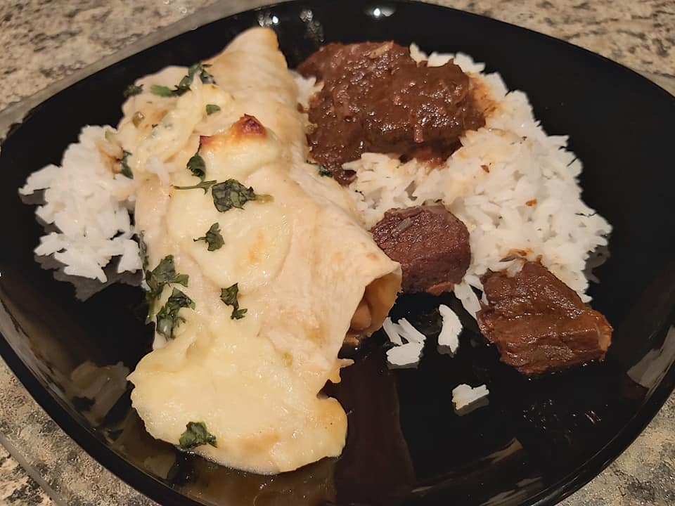 white bean chicken enchilada with Salsa Verde