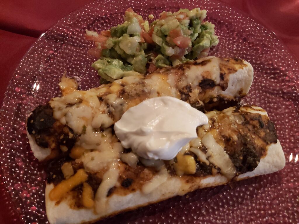 chicken enchiladas salsa morita and guac