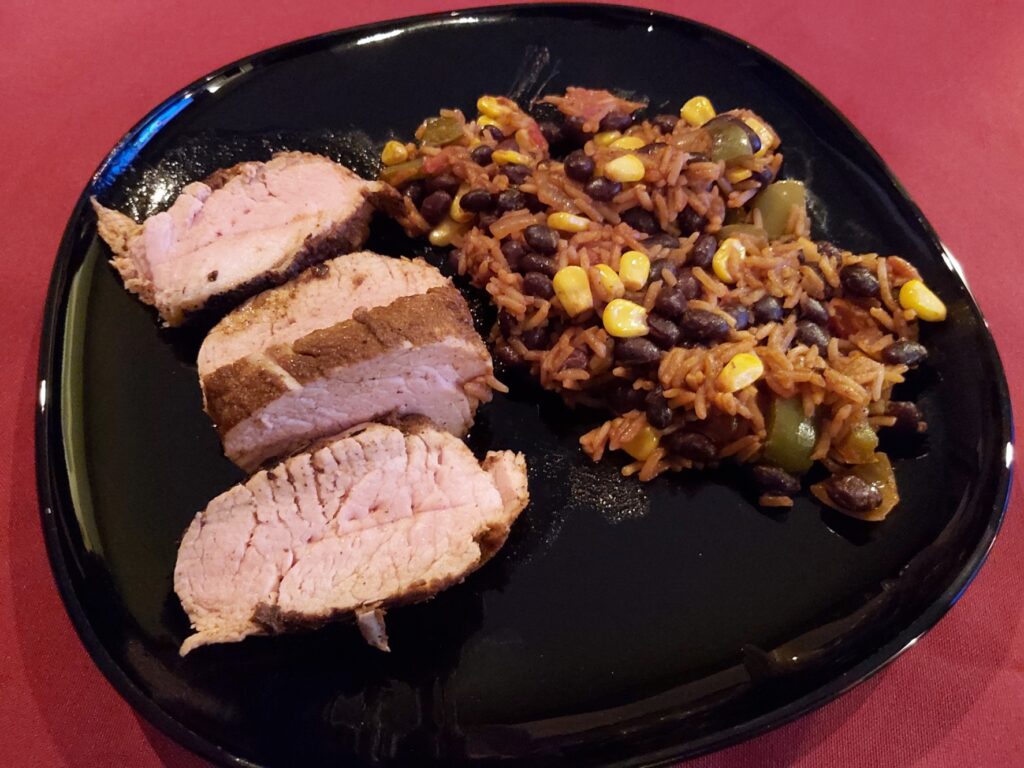 citrus pork with mexican rice