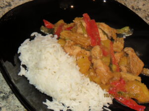 Chicken and Mango Stir Fry With Rice