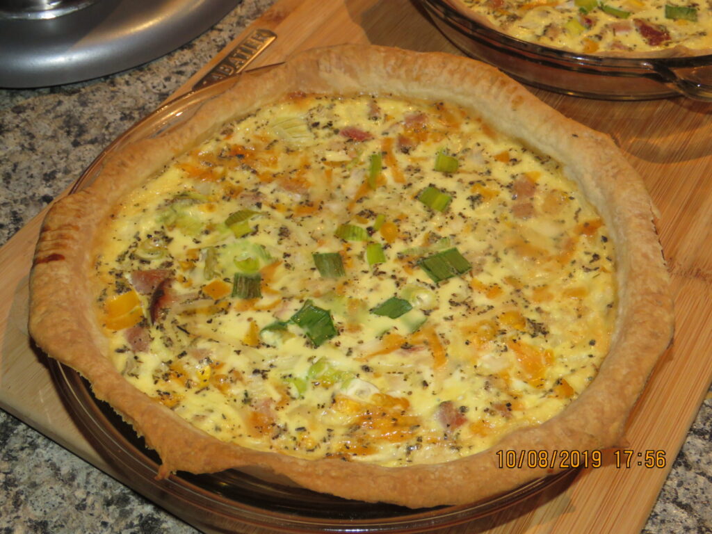 Quiche after baking