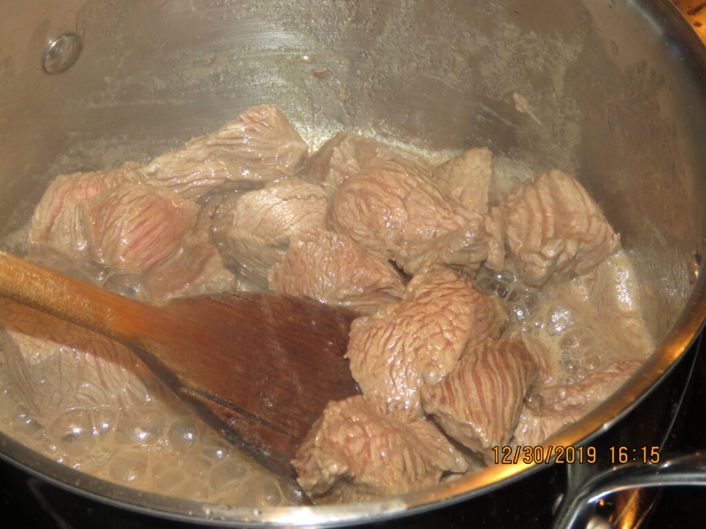 Browning Beef for Curry