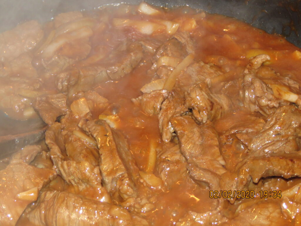 Cantonese beef steak cooking