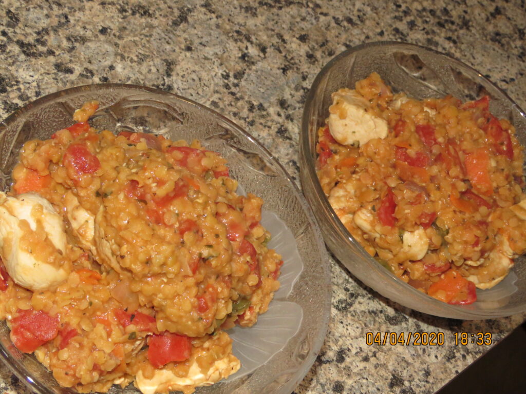 two plates of moroccan chicken