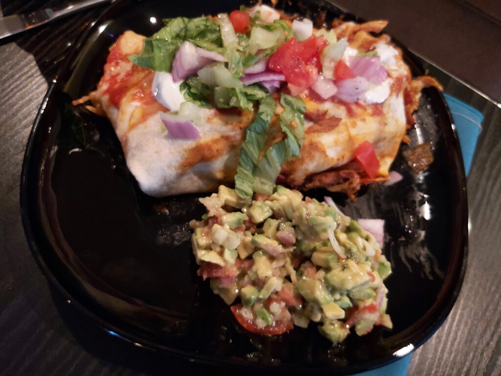 Smoked Pork Burrito and Guacamole