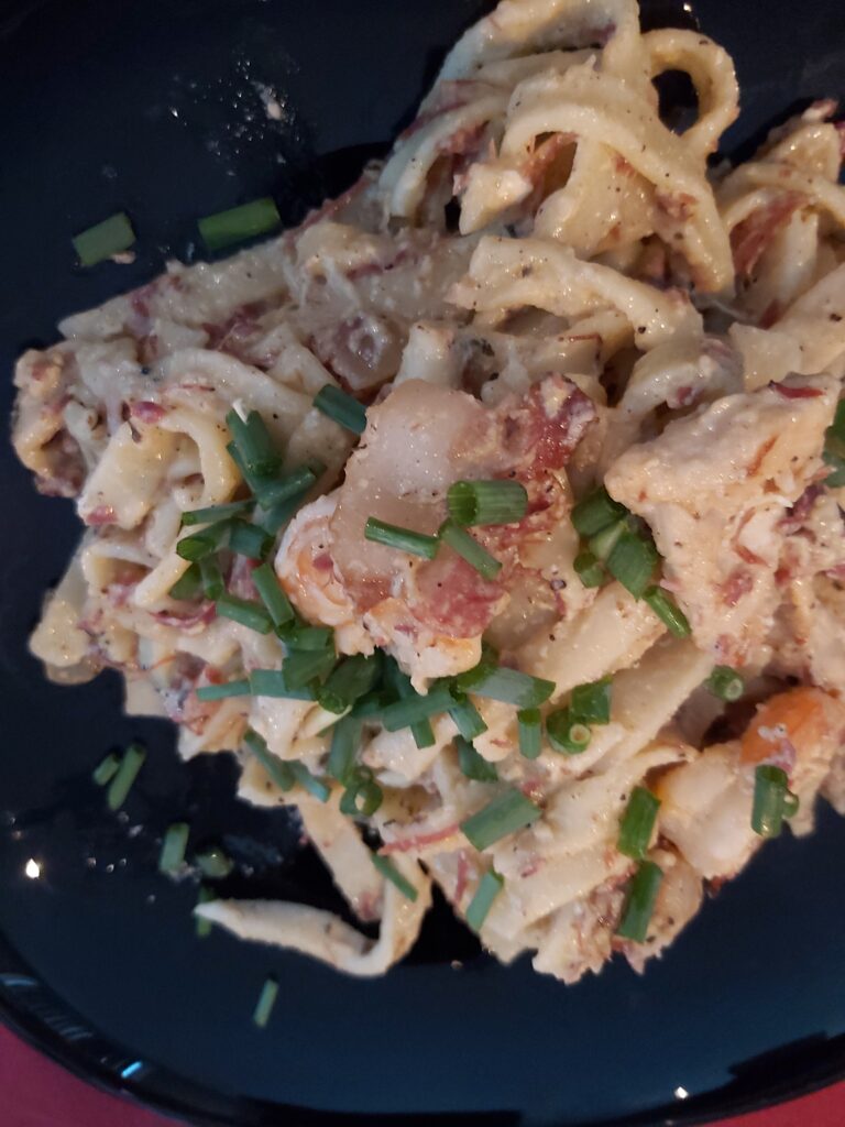 Chicken and Shrimp Carbonara 7